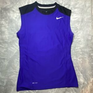 Nike Women's Royal Blue and Black Tank Top